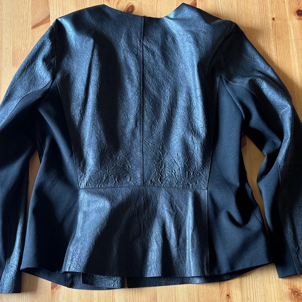 Lafayette 148 New York Black Leather Jacket - Picture 4 of 5